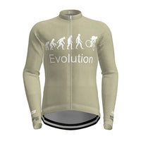 Men's Long Sleeve Cycling Jersey Winter Polyester Black Dark Gray Khaki