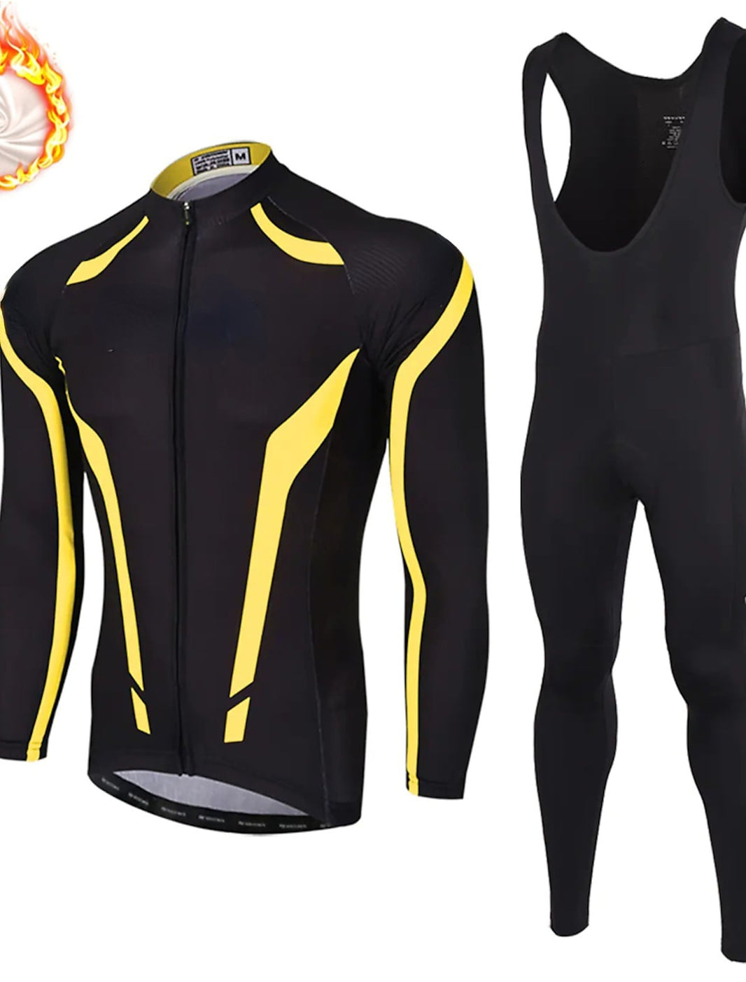 Grams Men's Long Sleeve Cycling Jersey with Bib Tights