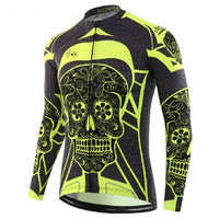 KEMALOCE Autumn Pro Long Sleeve Cycling Jersey Skull