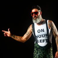 Leopard-print Green Cycling Jersey + White Breathable Top