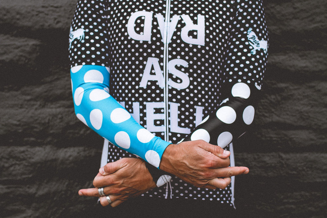 "RAD As Hell" Black and White Polka Dot Spring and Summer Cycling Jersey