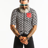 Red Cashew Nut Pattern on Chest Professional Riding Comfortable Quick Dry