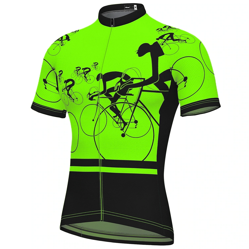 Men's Short Sleeve Cycling Jersey Summer Spandex Polyester