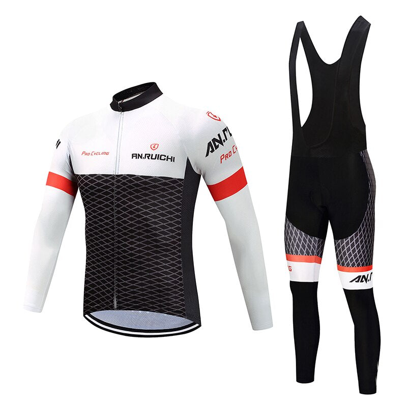 Men Long Sleeve Bicycle Cycling Sets Anti-sweat Brief