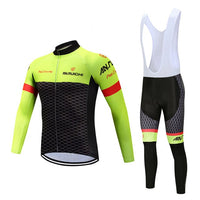 Men Long Sleeve Bicycle Cycling Sets Anti-sweat Contrast