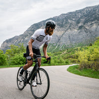 Black and White Stripe Two-piece Professional Quick-drying Cycling Jersey