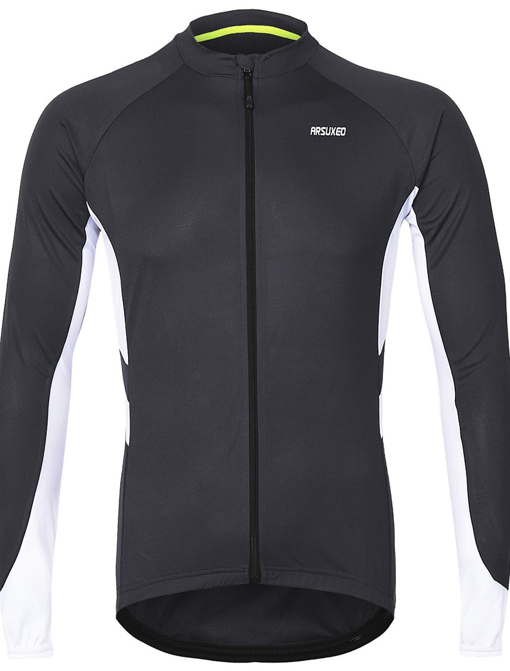 Men's Long Sleeve Cycling Jersey Winter Polyester Dark Grey
