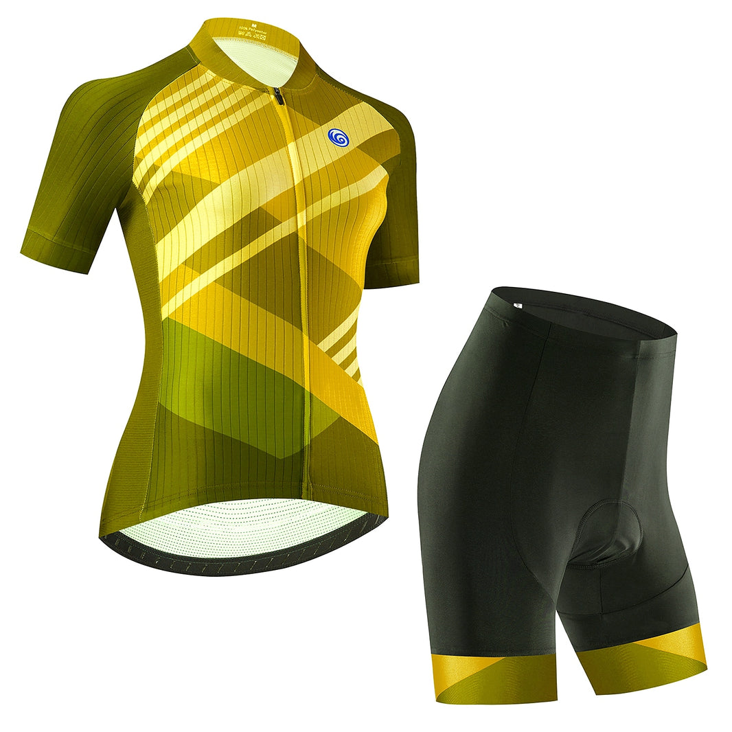Women's Short Sleeve Cycling Jersey with Bib Shorts Cycling Jersey
