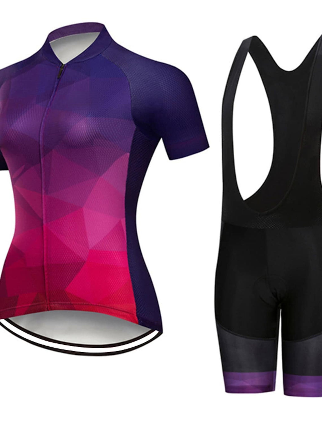 Women's Short Sleeve Cycling Jersey with Bib Shorts