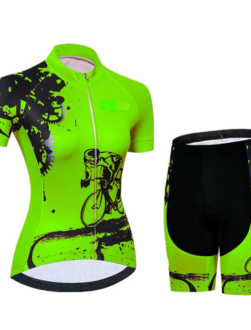 Women's Short Sleeve Cycling Jersey with Shorts
