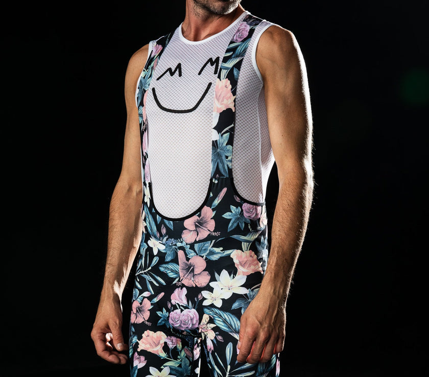 Doodle Smiley with Floral Pattern Cycling Professional Quick Dry Suit