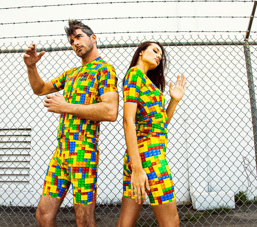 "Lego" 3D Color Building Block Series Fun Cycling Clothing Professional Breathable