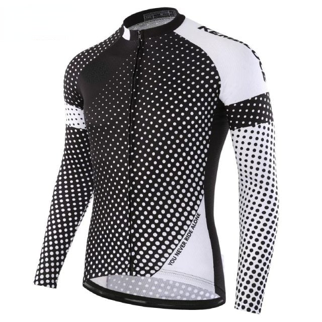 KEMALOCE Autumn Pro Long Sleeve Cycling Jersey Skull