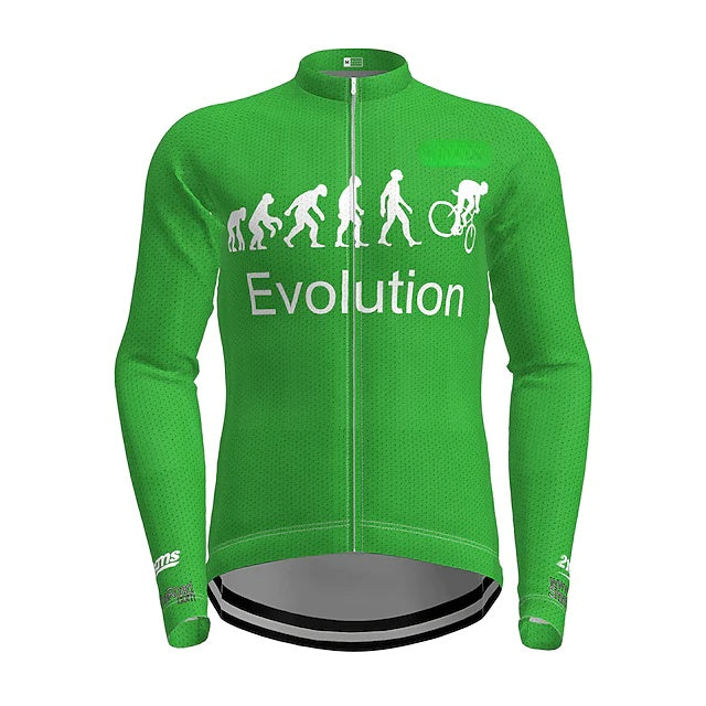 Men's Long Sleeve Cycling Jersey Winter Polyester Black Dark Gray Khaki