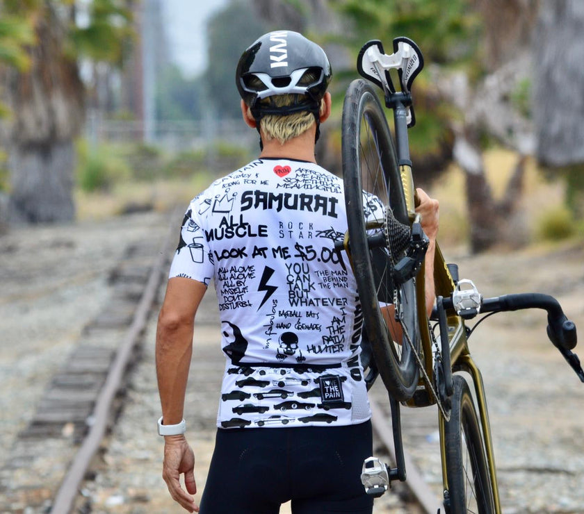 White English Letters Cyclist Professional Suit Equipment