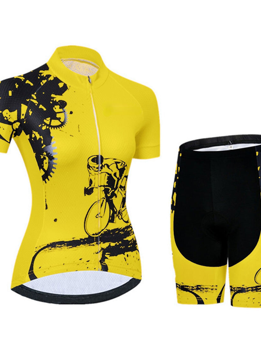 Women's Short Sleeve Cycling Jersey with Shorts