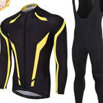 Grams Men's Long Sleeve Cycling Jersey with Bib Tights