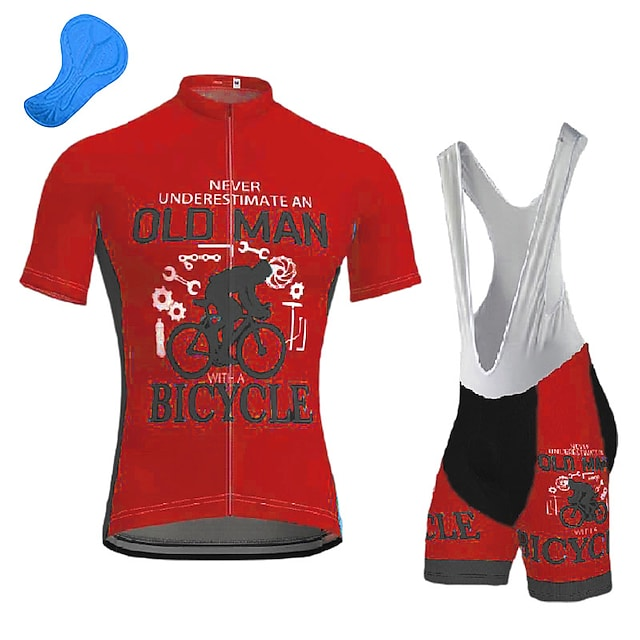 Sunnyriant Old Man Men's Short Sleeve Cycling Jersey