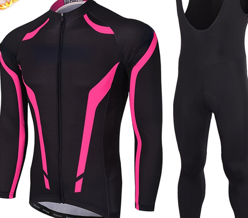 Grams Men's Long Sleeve Cycling Jersey with Bib Tights