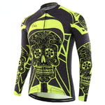 KEMALOCE Autumn Pro Long Sleeve Cycling Jersey Skull