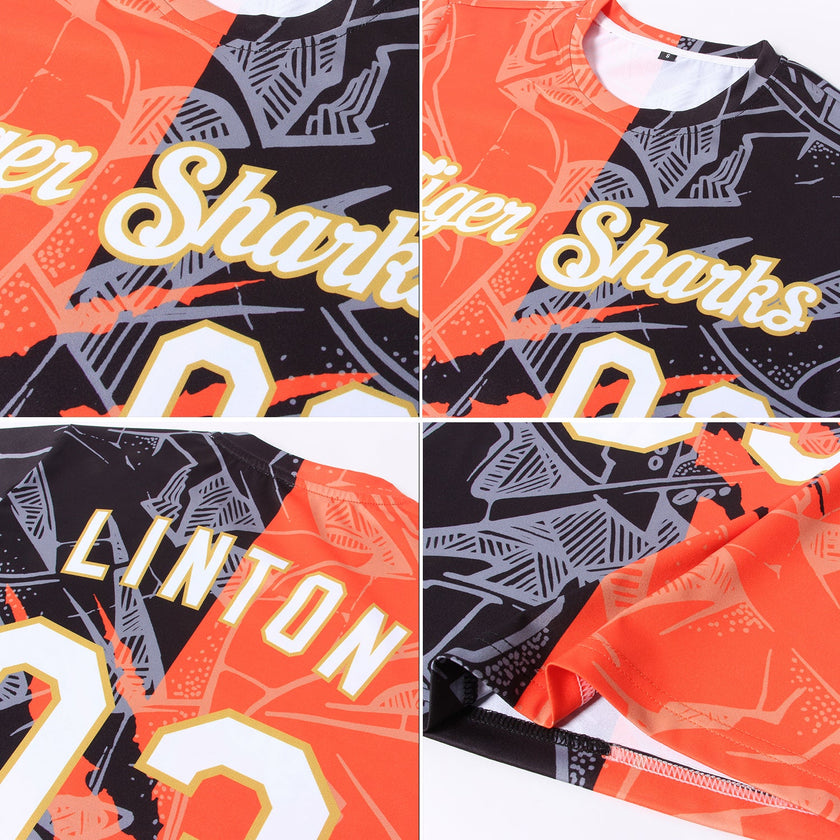 Custom Graffiti Pattern White-Old Gold 3D Performance T-Shirt