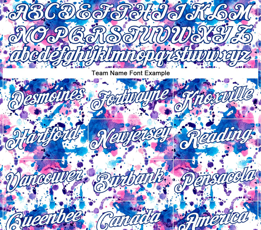 Custom Graffiti Pattern White-Royal 3D Abstract Watercolor Performance T-Shirt