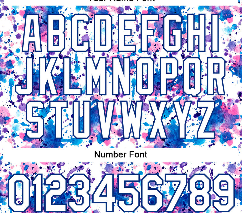 Custom Graffiti Pattern White-Royal 3D Abstract Watercolor Performance T-Shirt