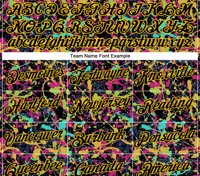 Custom Graffiti Pattern Black-Gold 3D Grunge Shabby Performance T-Shirt