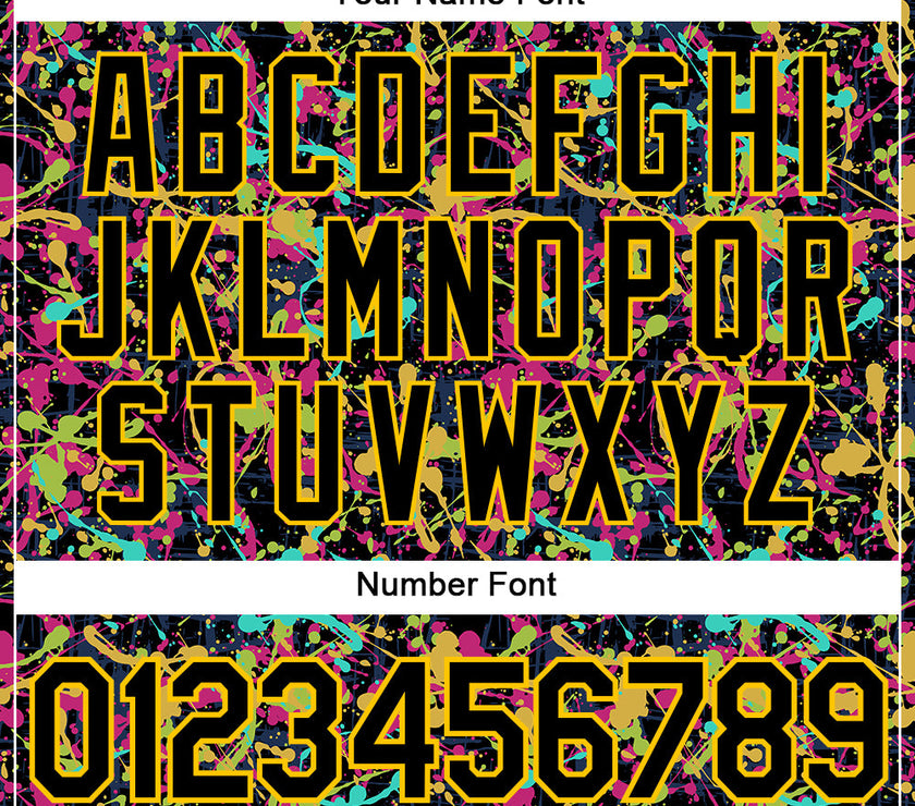 Custom Graffiti Pattern Black-Gold 3D Grunge Shabby Performance T-Shirt