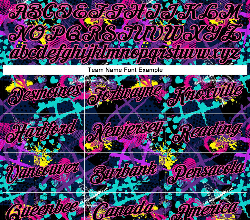 Custom Graffiti Pattern Black-Pink 3D Creative Hearts Stars Geometric Figures Performance T-Shirt