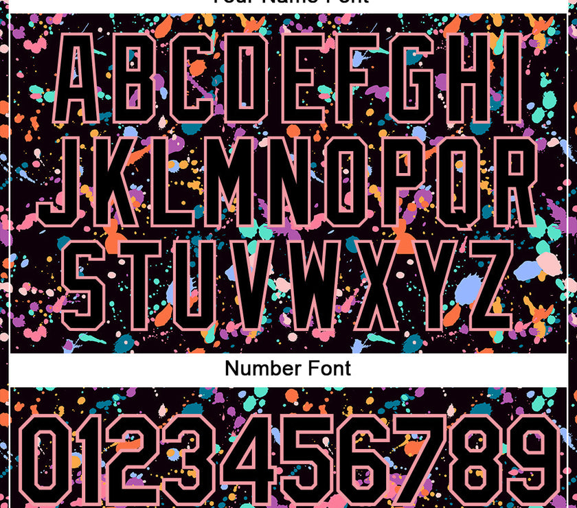 Custom Graffiti Pattern Black-Pink 3D Expressive Splatter Performance T-Shirt