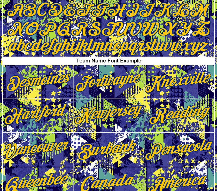 Custom Graffiti Pattern Royal-Gold 3D Creative Geometric Figures Triangle And Dots Performance T-Shirt