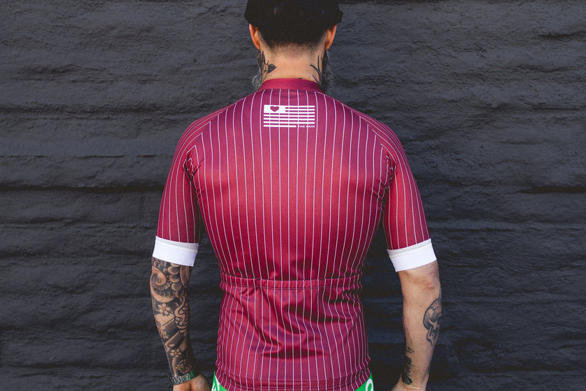 "Royal" Dark Red Lines Jersey (Men)