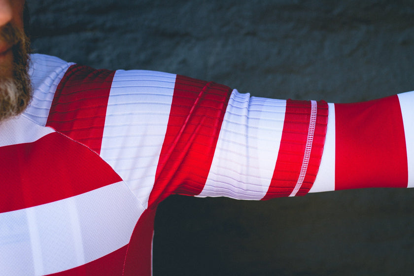 Black and Red Striped Suit Cycling Clothing High-grade Fabric Professional Sunscreen Quick-drying -top- short sleeve