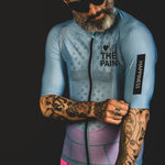 "Slate"Shoulder Zip Cycling Jersey Large Mesh Super Breathable Quick-drying Fabric