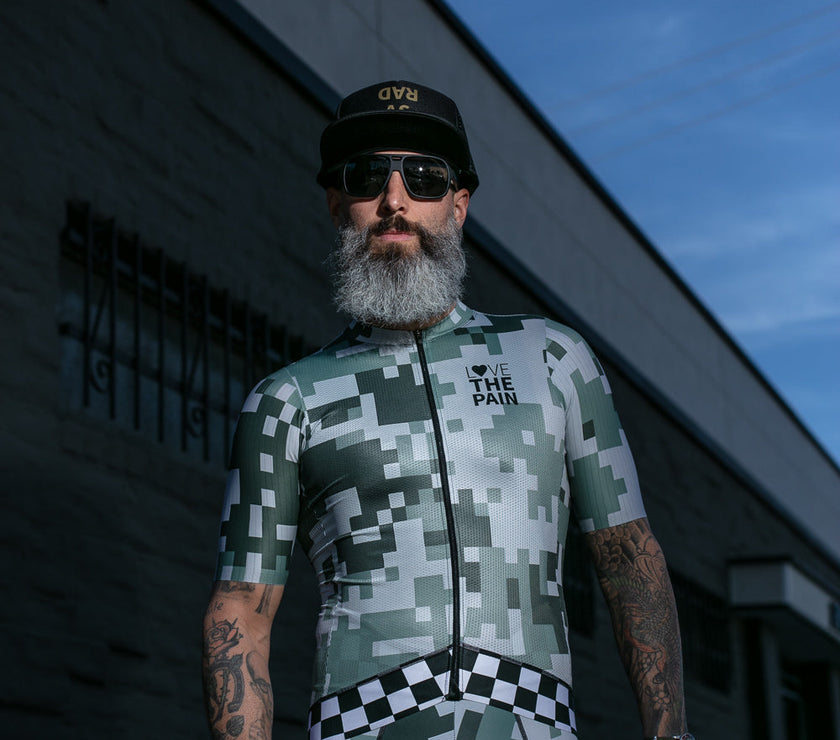 Army Green Pattern Cycling Jersey Professional