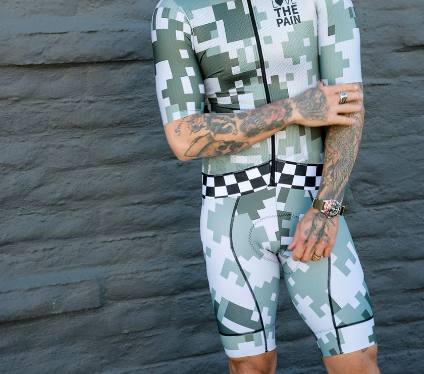 Army Green Pattern Cycling Jersey Professional