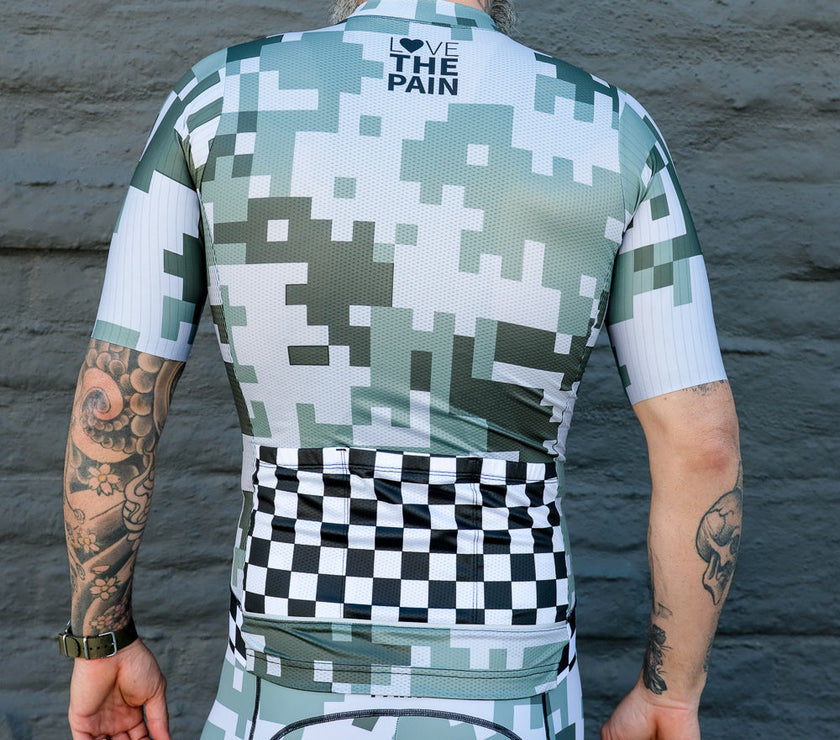 Army Green Pattern Cycling Jersey Professional