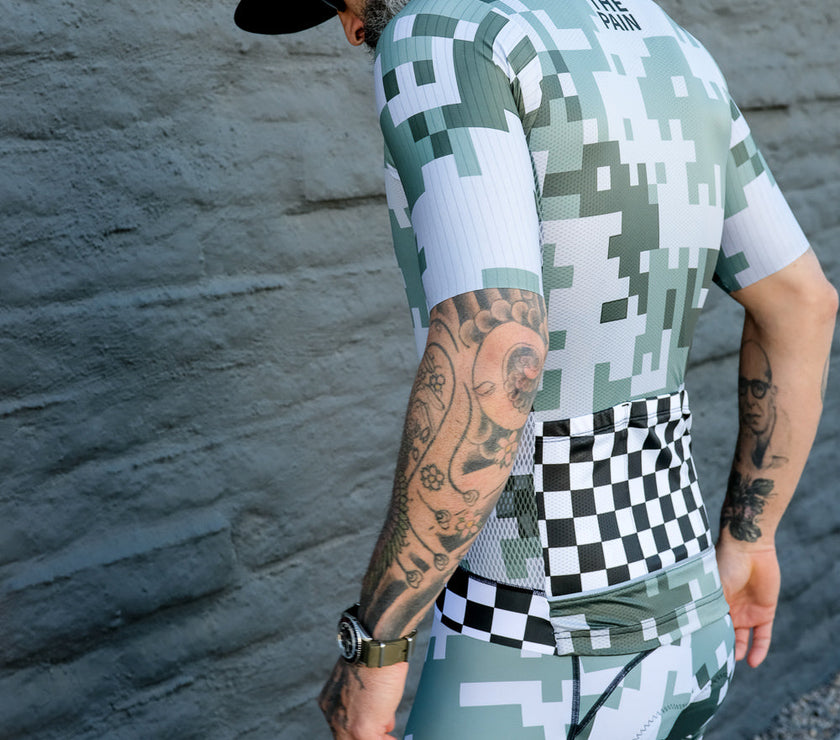 Army Green Pattern Cycling Jersey Professional