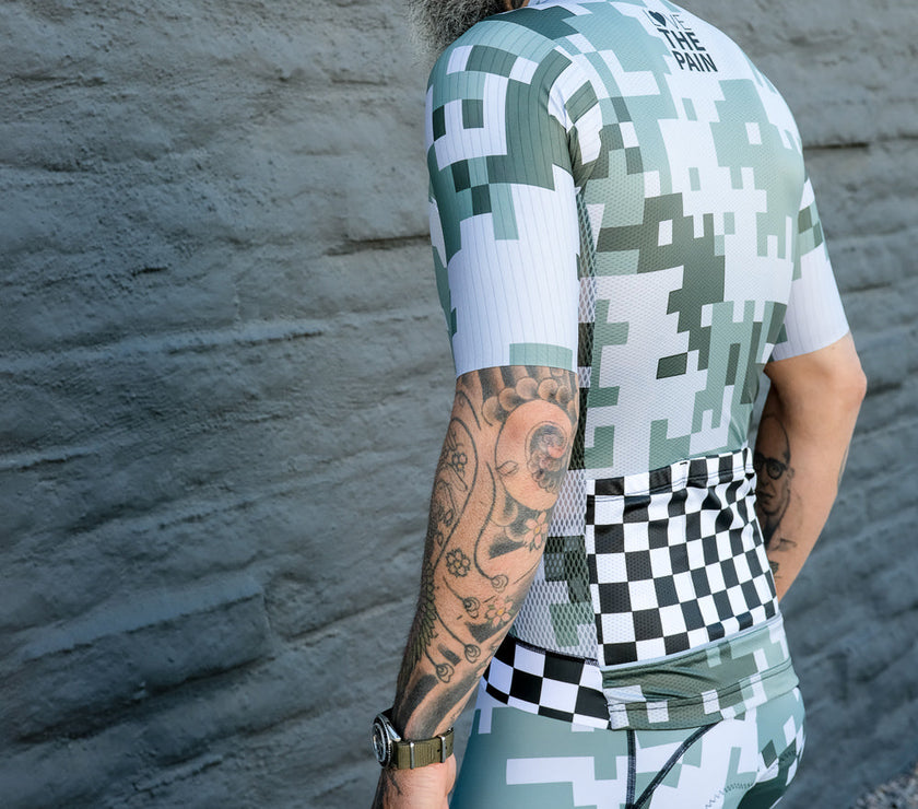 Army Green Pattern Cycling Jersey Professional