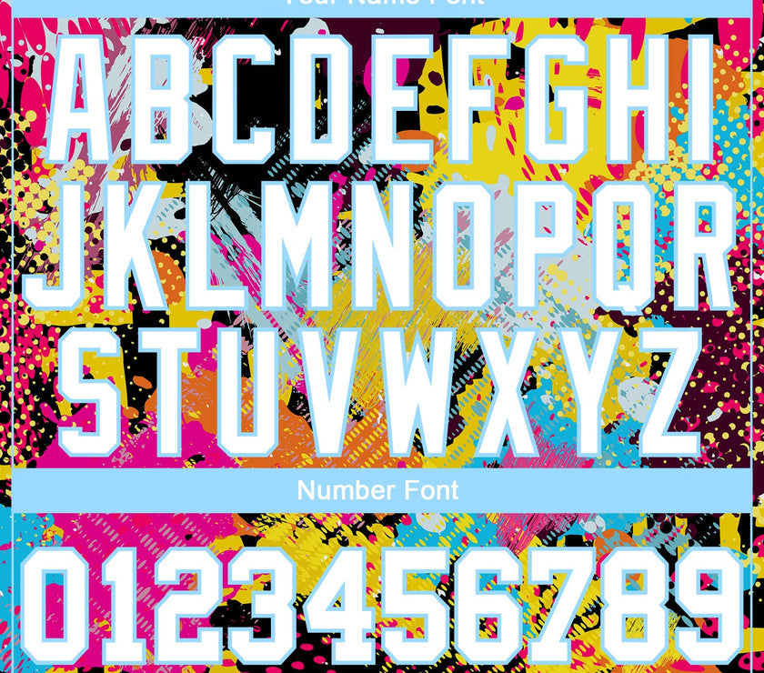 Custom Graffiti Pattern White-Light Blue Bright Psychedelic 3D Long Sleeve Performance T-Shirt