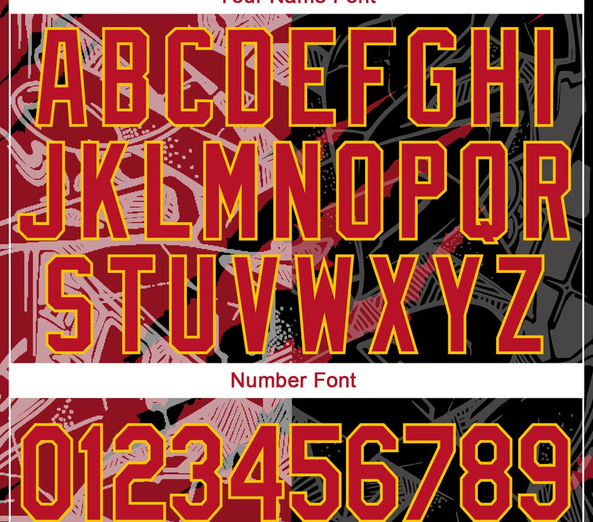 Custom Graffiti Pattern Red-Gold Scratch 3D Long Sleeve Performance T-Shirt