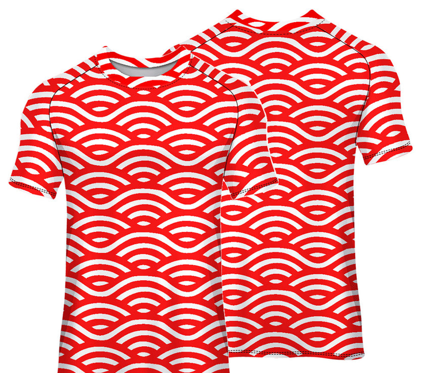 Men's and Women's Breathable Cycling Wear Printed Round Neck Short Sleeve Top