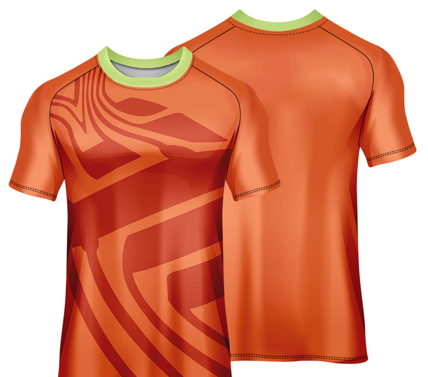 Men's Breathable and  Cycling Jersey Printed Round Neck Short Sleeve Top