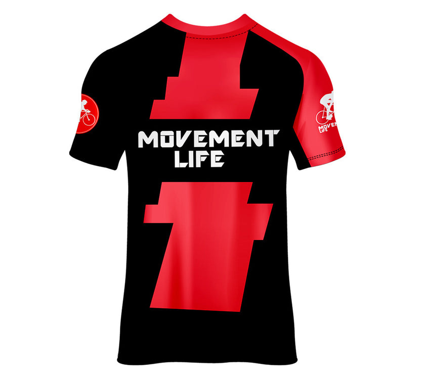 Men's Breathable and Quick-drying Cycling Jersey Printed Round Neck Short Sleeve Top