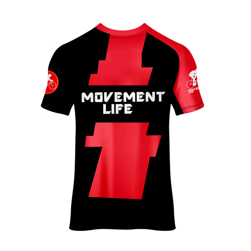 Men's Breathable and Quick-drying Cycling Jersey Printed Round Neck Short Sleeve Top