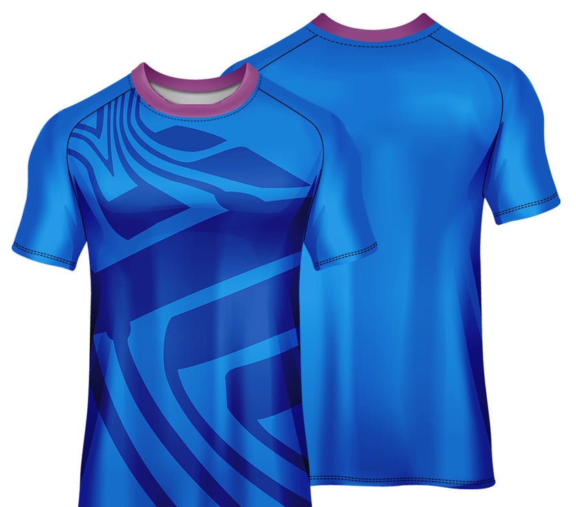 Men's Breathable and  Cycling Jersey Printed Round Neck Short Sleeve Top