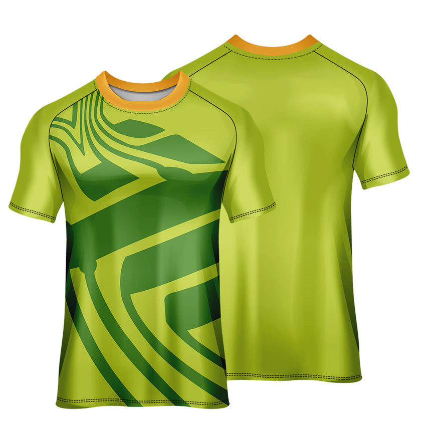 Men's Breathable and  Cycling Jersey Printed Round Neck Short Sleeve Top