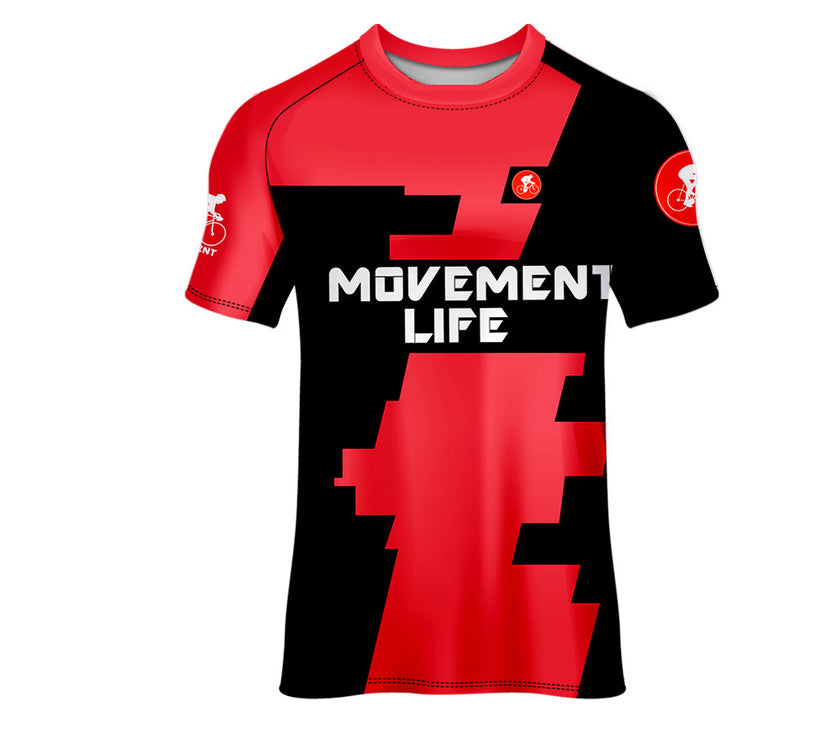 Men's Breathable and Quick-drying Cycling Jersey Printed Round Neck Short Sleeve Top