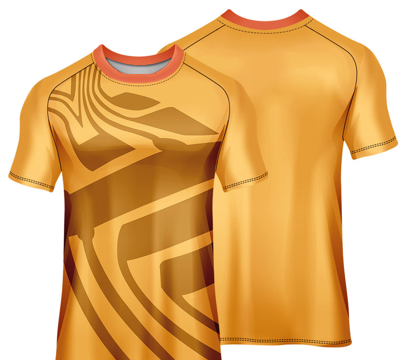 Men's Breathable and  Cycling Jersey Printed Round Neck Short Sleeve Top